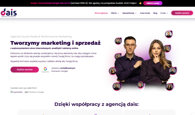 dais.pl — social media nastawione na leady i realne wyniki